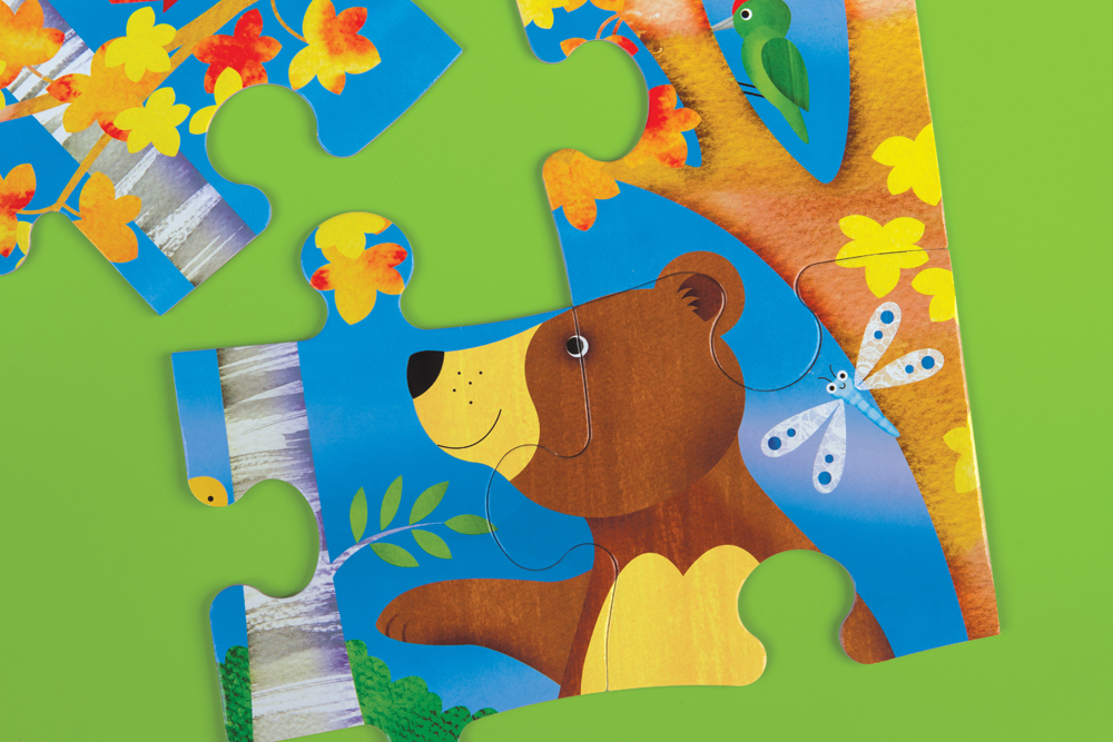 Forest animal 25 piece 2 foot floor puzzle for 2 year olds.