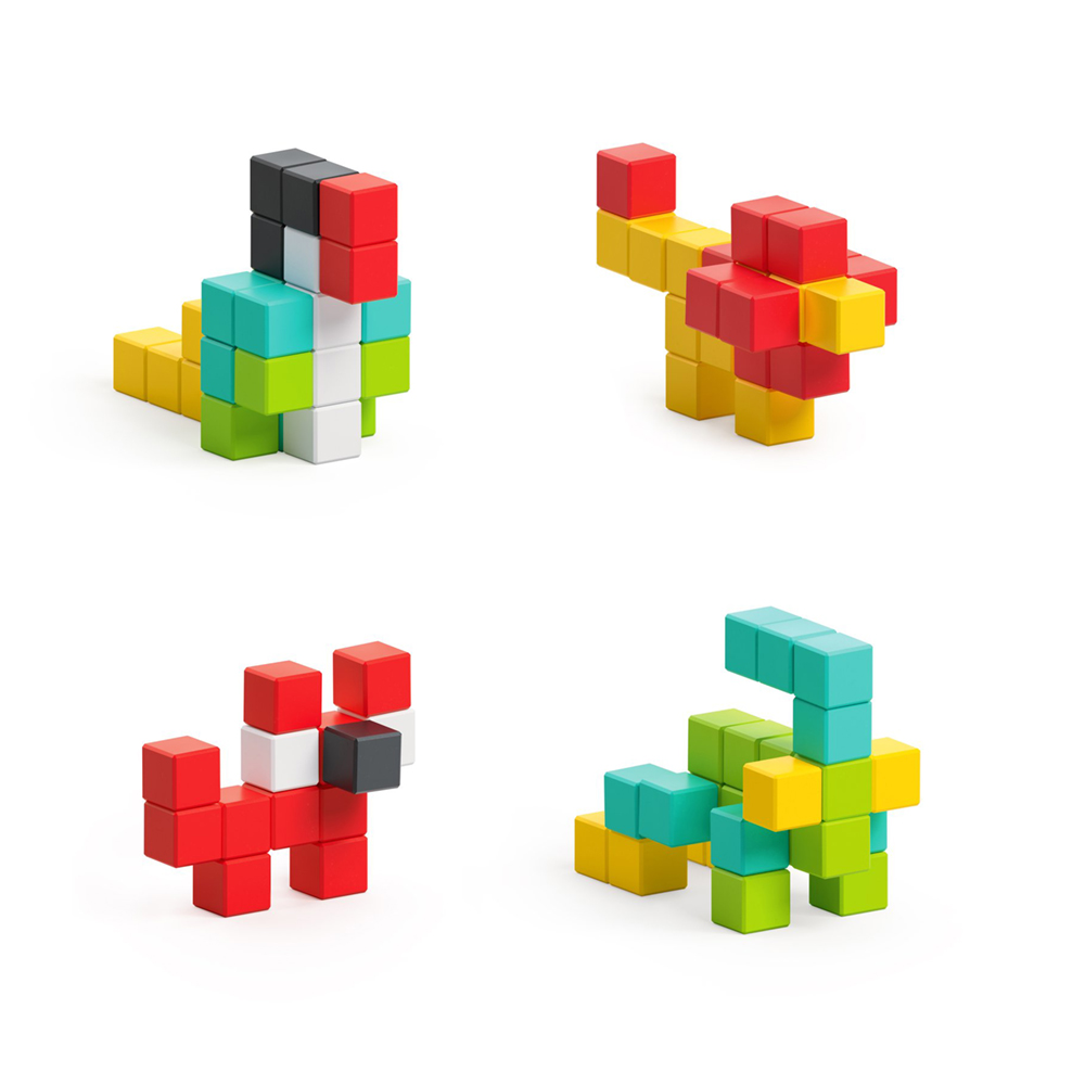 50 pc set of 3D magnetic pixel art cubes