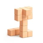 3D Magnetic Pixel Art Set - Beige - 16 pcs