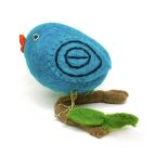 Felt Blue Bird on a Branch