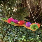 Colorful Felt Birds on a Branch