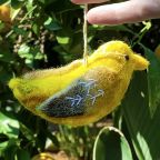 Small Felt Yellow Bird
