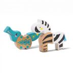 Magnetic Wooden Animals - Zebra & Crocodile