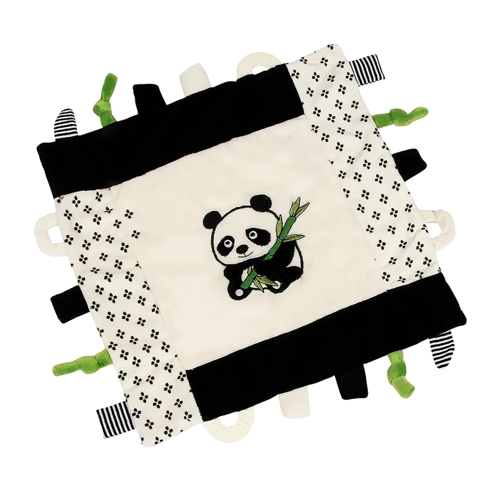 Black & White Sensory Baby Blanket with Panda