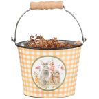 Mini Vintage Easter Bunny Bucket - Yellow Gingham