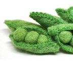 Felted Wool Pea Pods - 3 pcs
