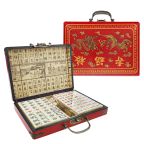Travel Luxury Mahjong Set with Ornate Dragon Design