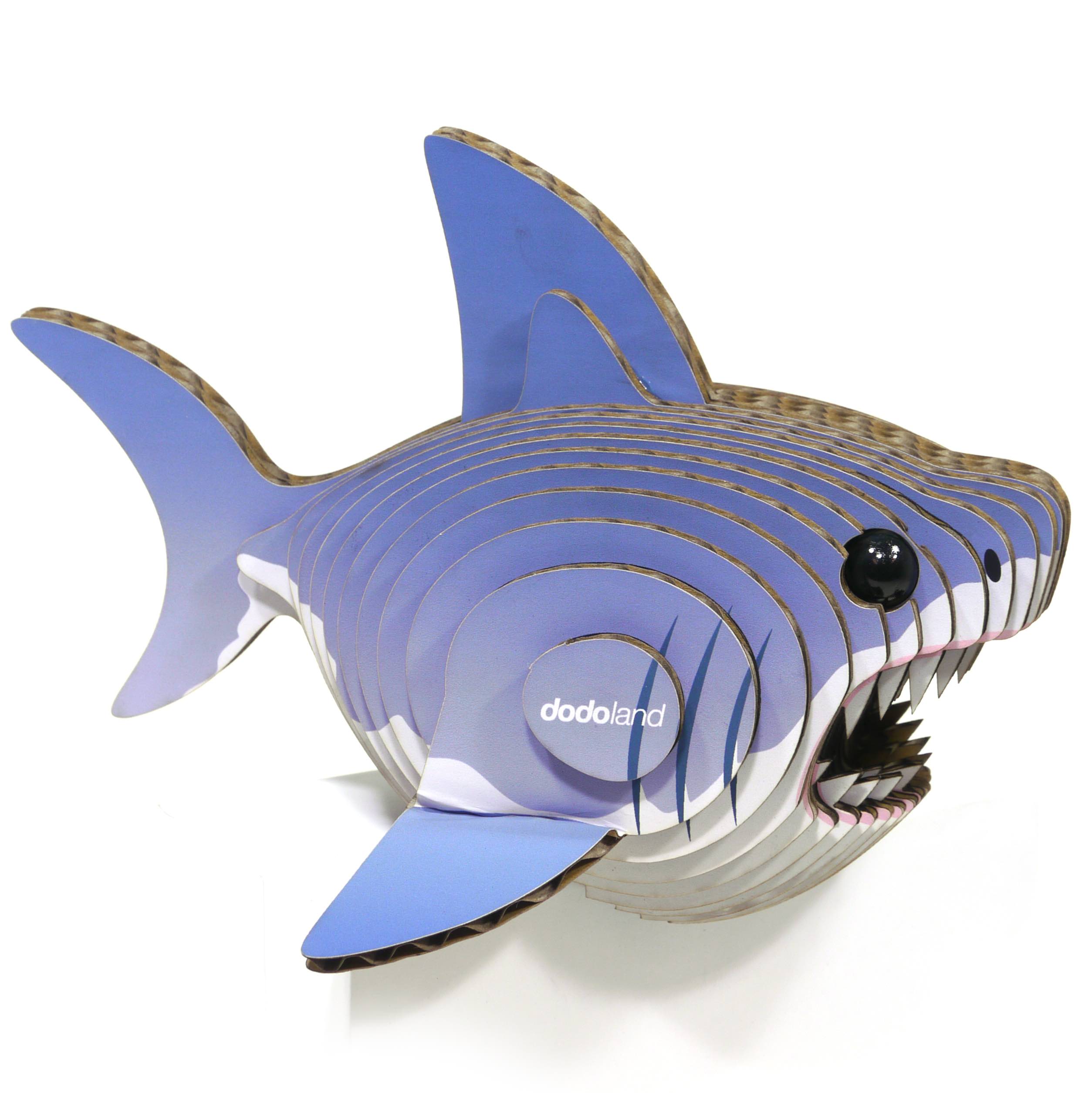 Shark cardboard construction kit is ecofriendly.
