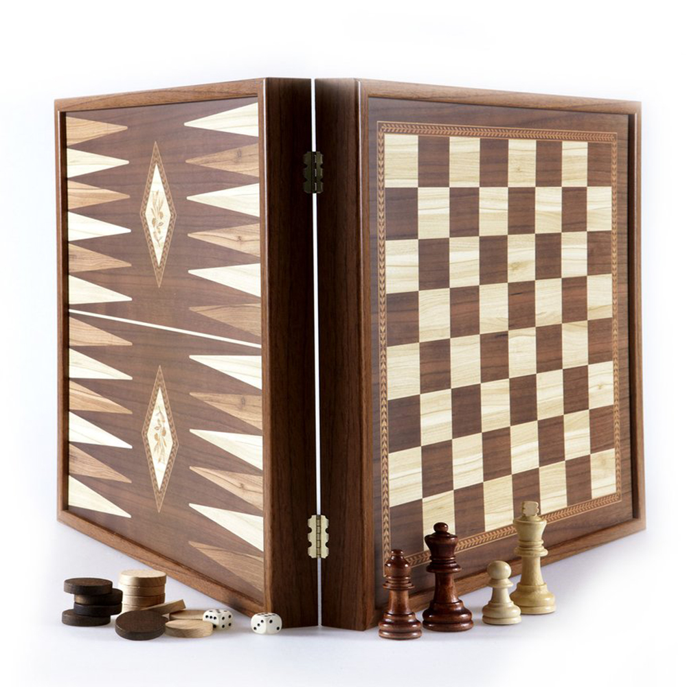 Backgammon Chess Combo Set