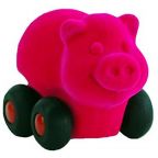 Soft Natural Rubber Pig Car