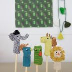 5 Knit Finger Puppets - Jungle Animals