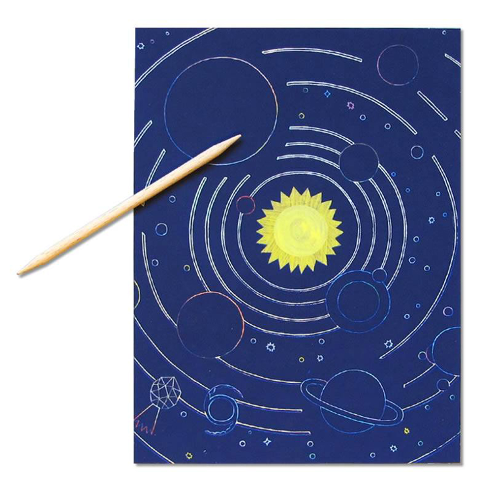 Space themed scratch boards