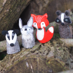 Woodland Creatures Felt Finger Puppets - 4 pcs