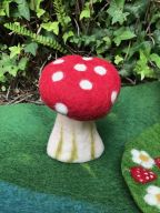 Felted Wool Mushroom - Medium