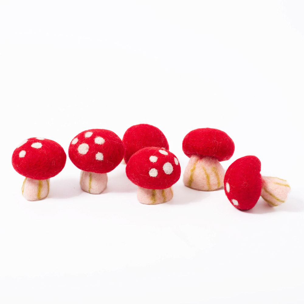Felted wool mushroom