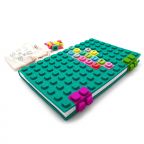 Large Glitter Journal with Clip-on Cubes: Malachite